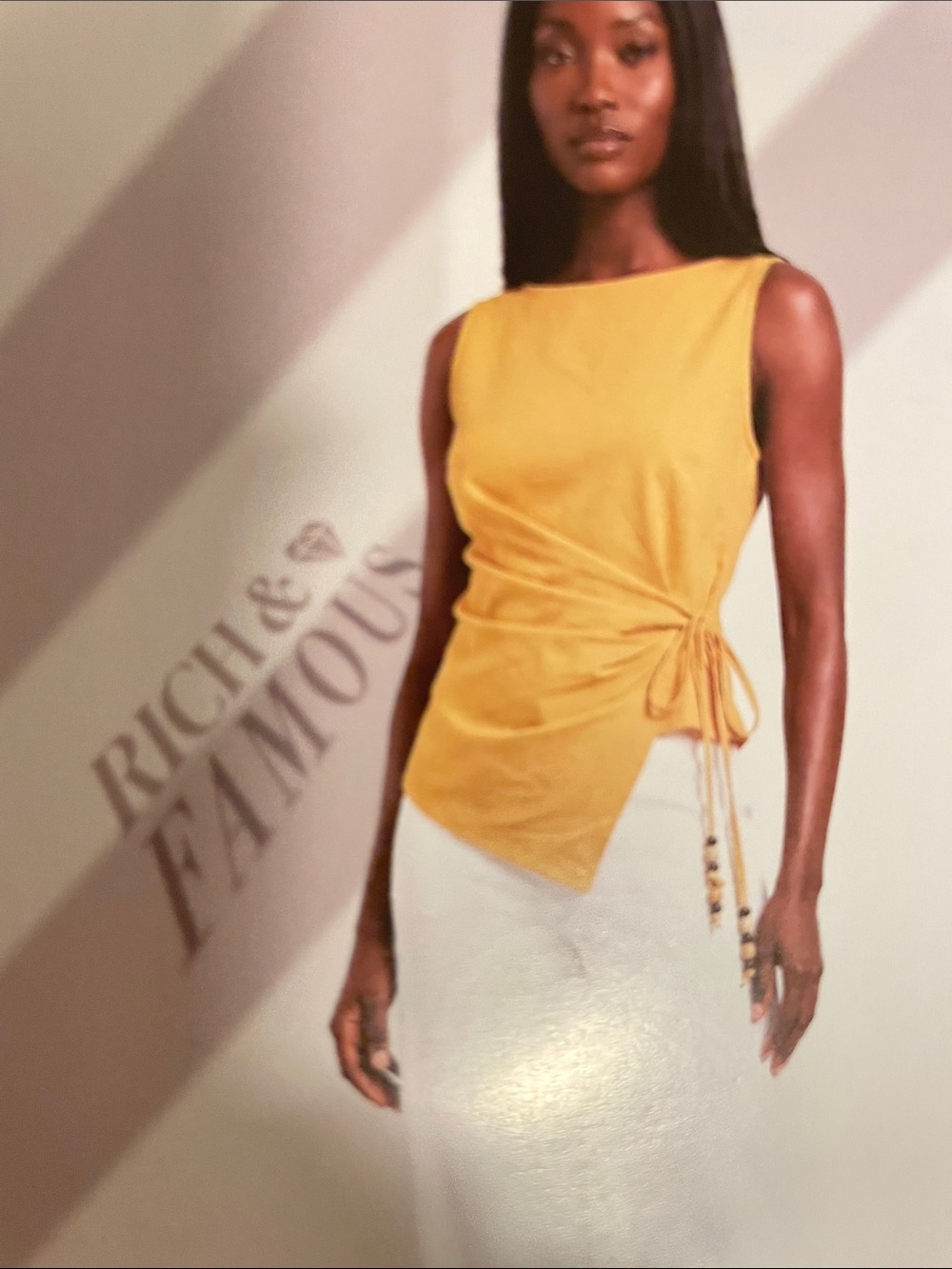 Sleeveless Side-Tie Tank Top in Mustard